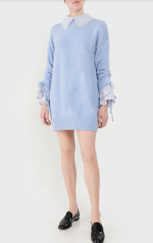 cinq a sept collar atlas dress