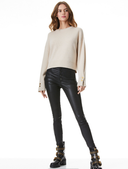 ALICE + OLIVIA BEVAN SNAP SLEEVE PULLOVER