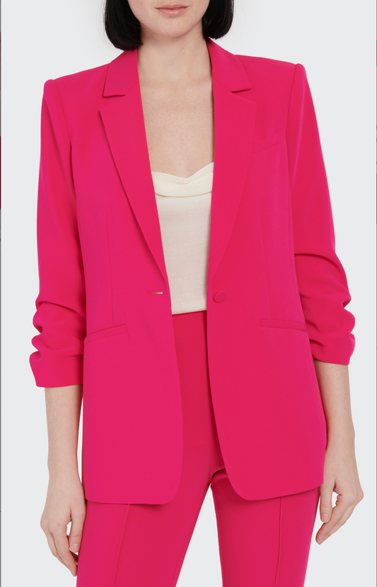 CINQ A SEPT CREPE KHLOE BLAZER - HOT MAGENTA