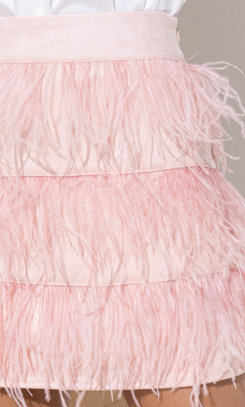 Suede Fur Mini Skirt