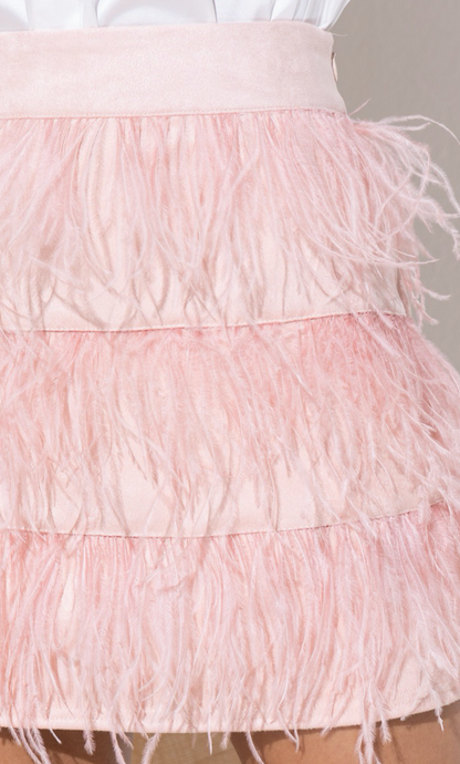 Suede Fur Mini Skirt