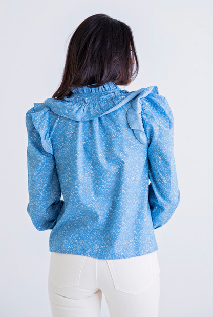 Ditzy Chambray Top