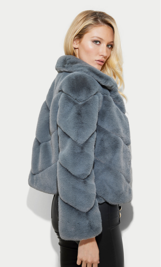 Generation Love Faux Fur Jacket - Shadow Grey