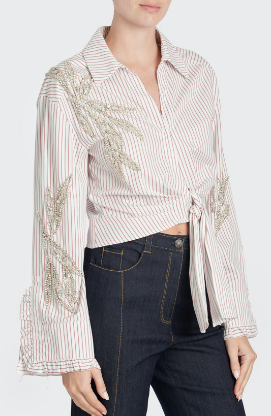Cinq a Sept crystal floral marianna top
