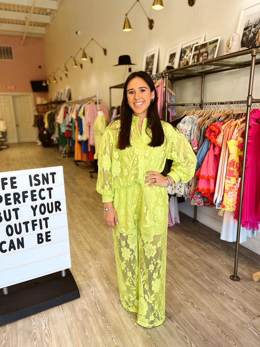 Hemant & NAndita Lysa Lime Pants