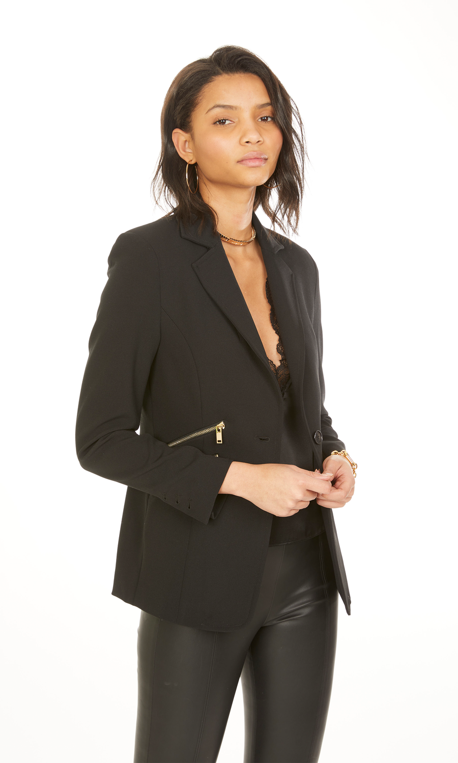 GENERATION LOVE RAVEN ZIPPER BLAZER