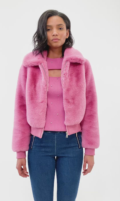 GENERATION LOVE ROMI FAUX FUR BOMBER