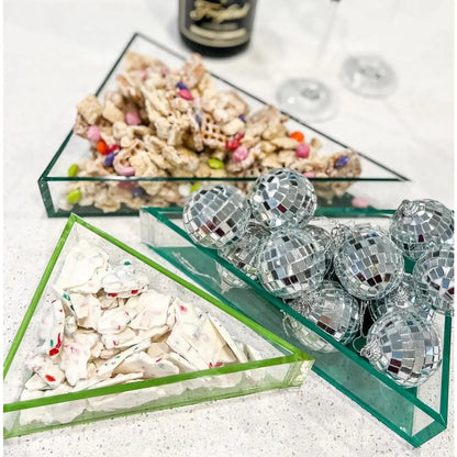 Acrylic Serving Dishes - Green - Set of 3