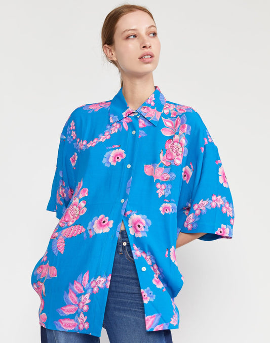 Cynthia Rowley Cabana Viscose Camp Shirt