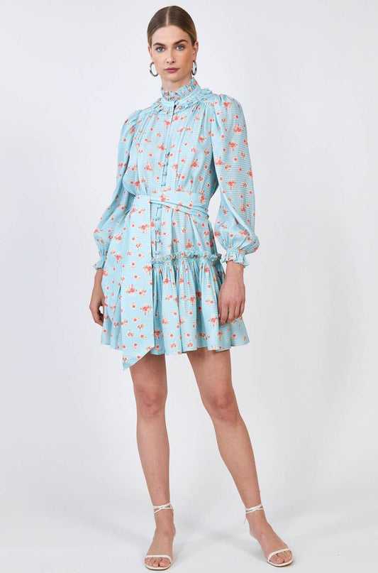 Hunter Bell Blakely Dress - Blue Ikat Flower