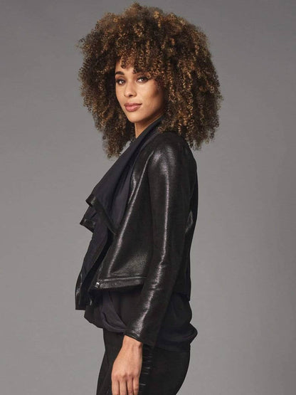 PYTHON EMBOSSED MOTO JACKET