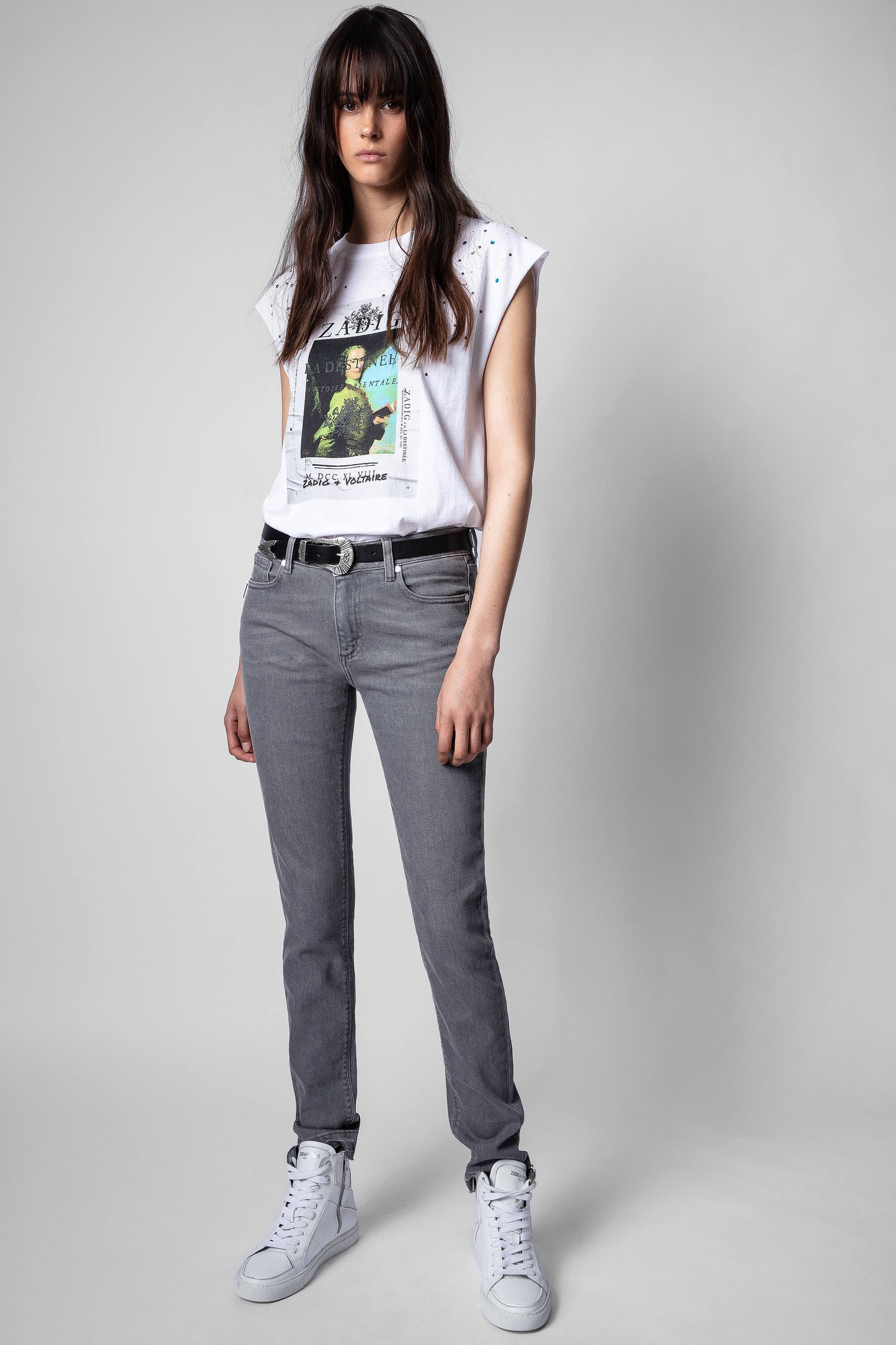 Zadig & Voltaire Cecilia Photoprint Voltaire Strass T-Shirt
