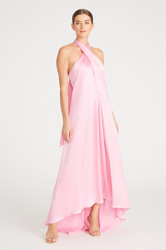 Monique Lhuillier Garden Rose Satin Long Dress