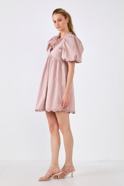 Ruffle Detail Mini Dress