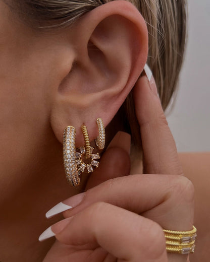 LUVAJ THE REVERSIBLE AMALFI HOOPS- GOLD