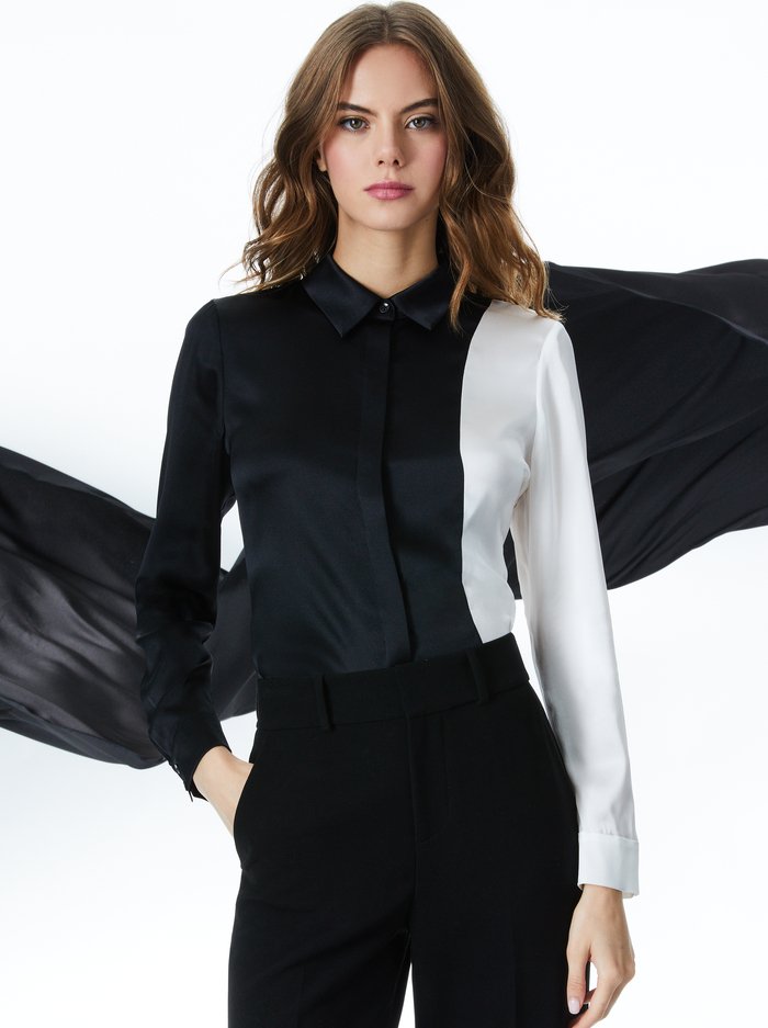 Alice + Olivia Willa Placket Top