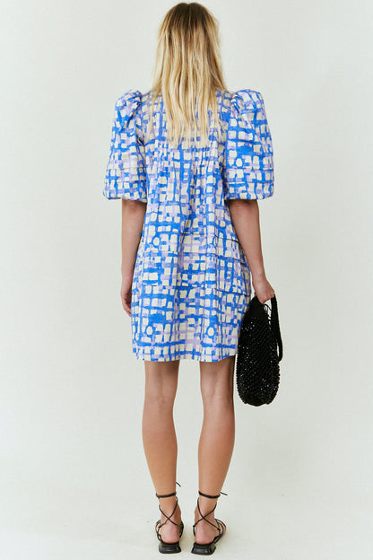 HUNTER BELL JENKINS DRESS - BLUE COBBLESTONE