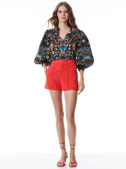 Alice + Olivia Dylan High Waisted Pintuck Short