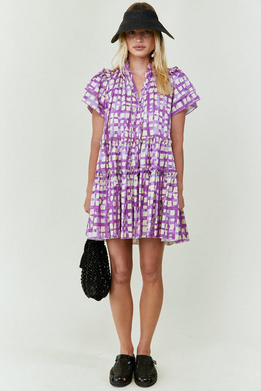 HUNTER BELL MERRITT DRESS - LAVENDER COBBLESTONE