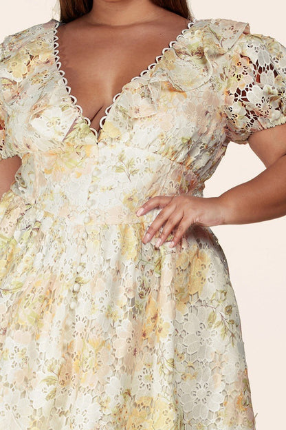Floral Lace Mini Dress
