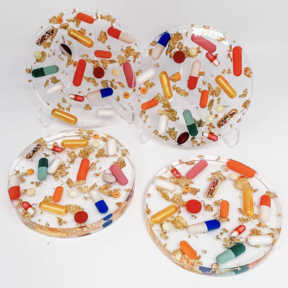 Pill + Gold Coaster
