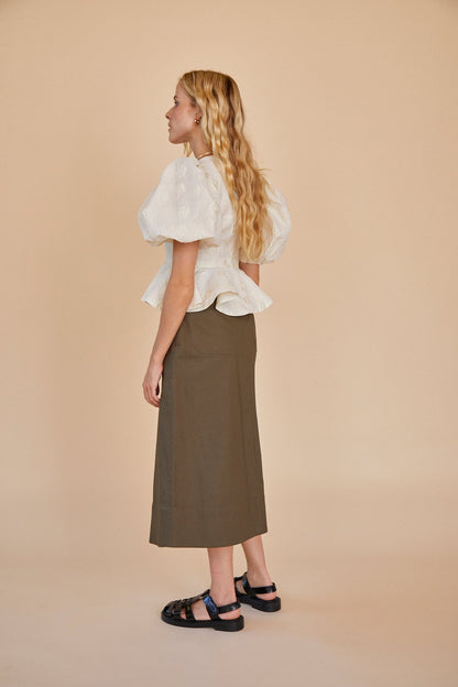 HUNTER BELL CONWAY TOP - IVORY FLOWERS