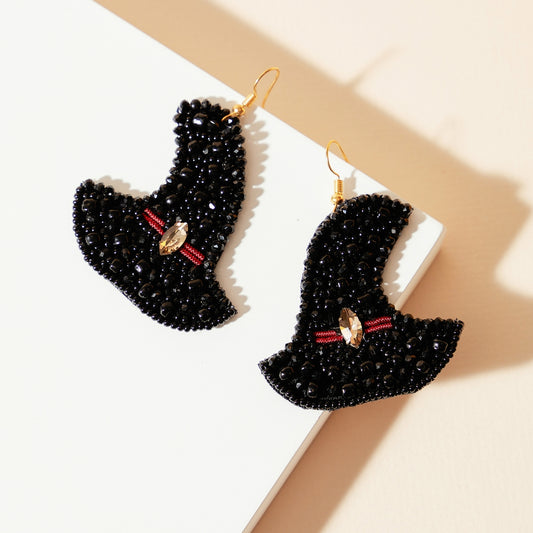 Beaded Witch Hat Earring