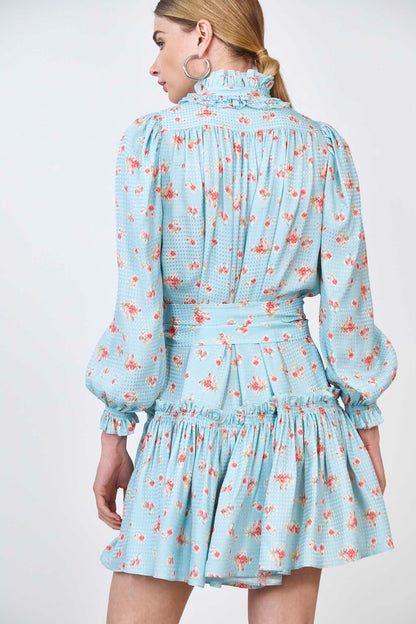 Hunter Bell Blakely Dress - Blue Ikat Flower