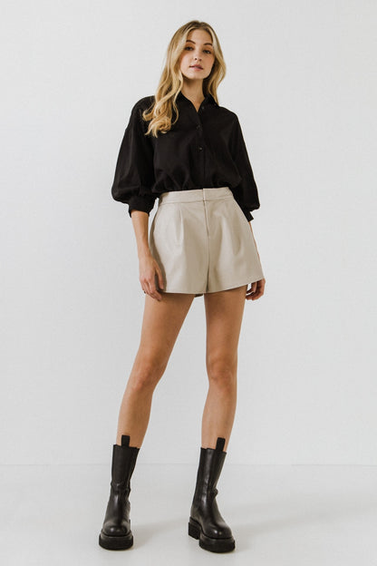 Black Balloon Sleeve Shirt