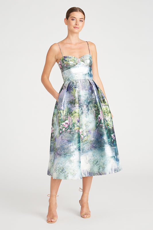 Monique Lhuillier Courtside Garden Midi Dress