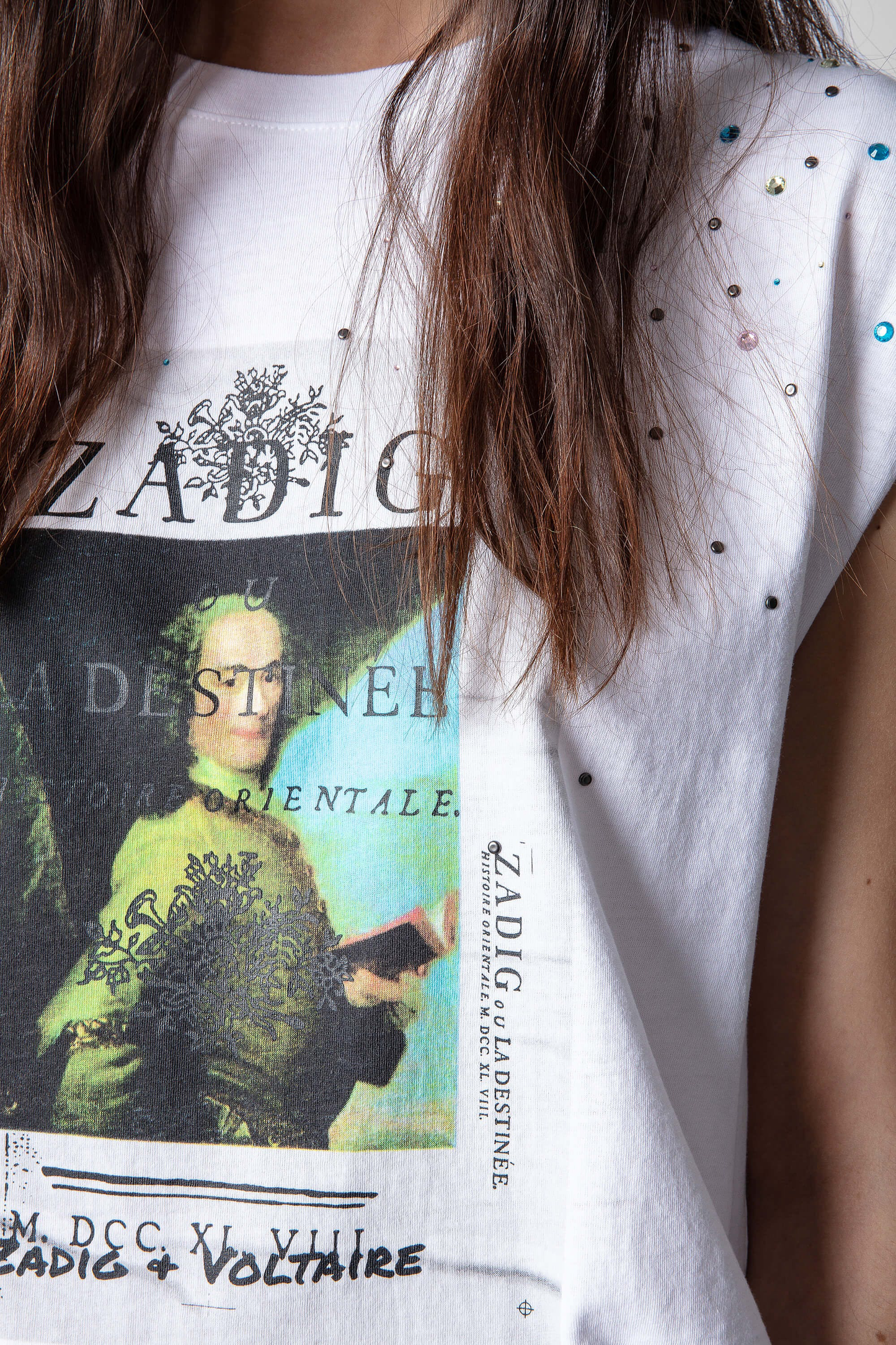 Zadig & Voltaire Cecilia Photoprint Voltaire Strass T-Shirt