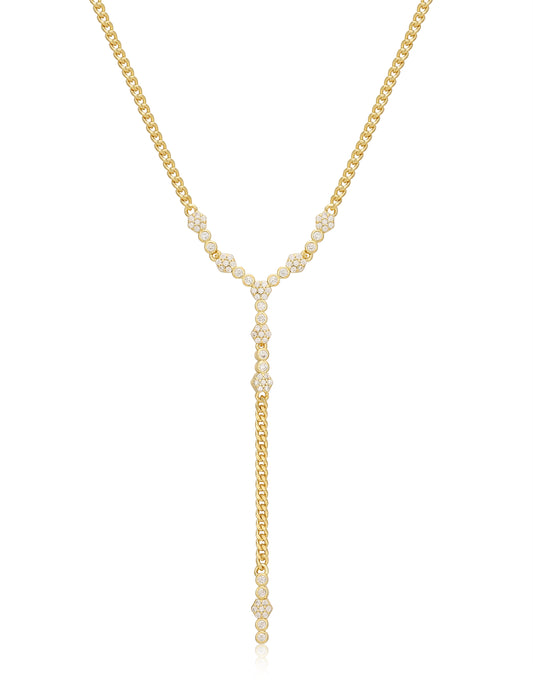 LUV AJ Hex Pave Disc Lariat