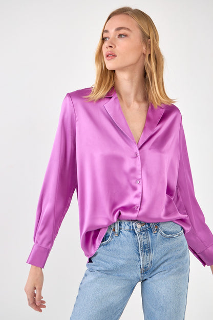PURPLE CLASSIC SATIN TOP