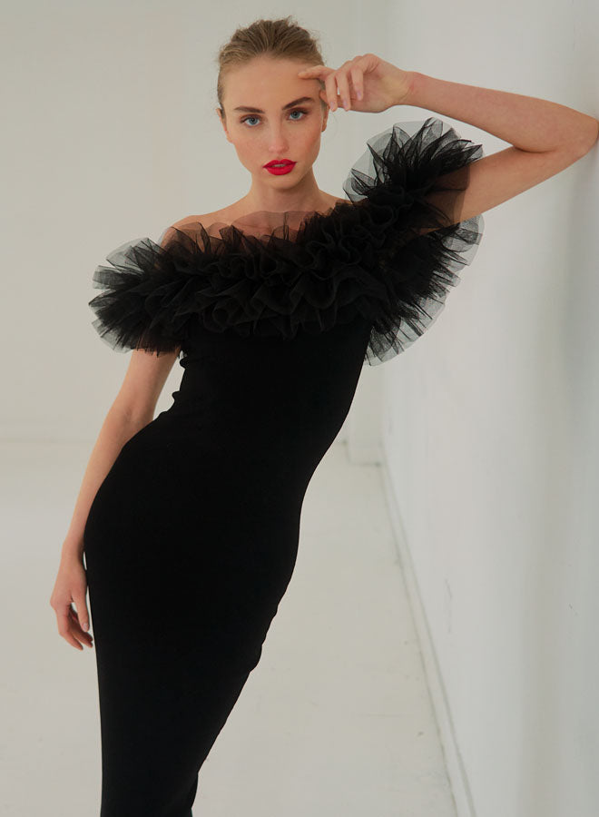 Autumn Cashmere Tulle Off-The-Shoulder Dress