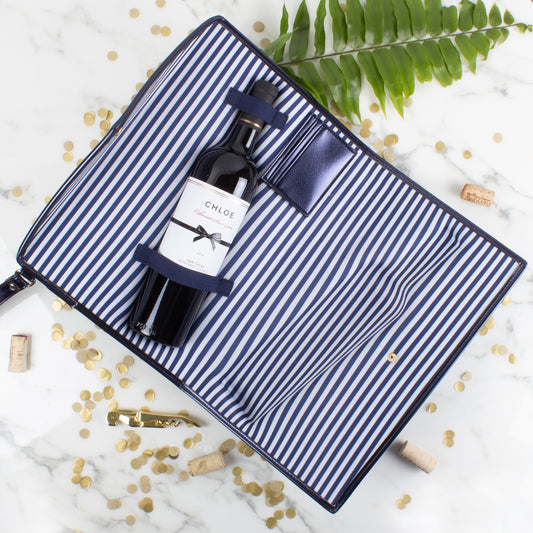 Navy Wine Clutch