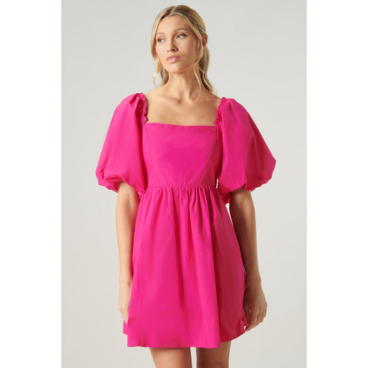 Marion Oversized Puff Sleeve Mini Dress