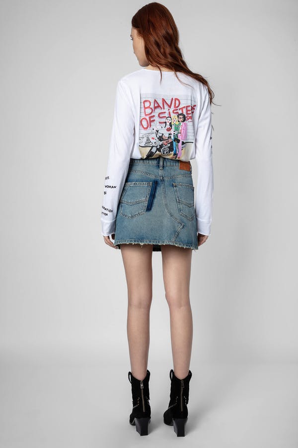 ZADIG & VOLTAIRE BAND OF SISTERS HENLEY T-SHIRT