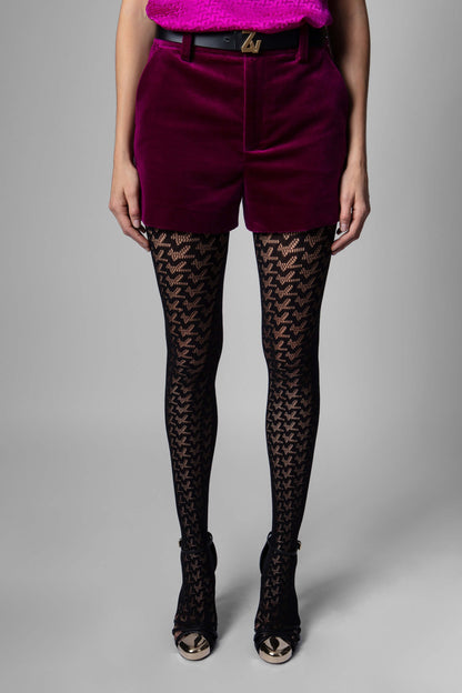 Zadig & Voltaire Pink Velvet Shorts