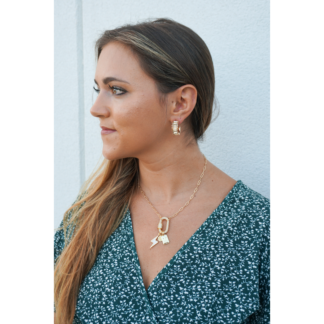 Thelma & Louise Necklace, Gold & White Diamondettes | Melinda Maria Jewelry