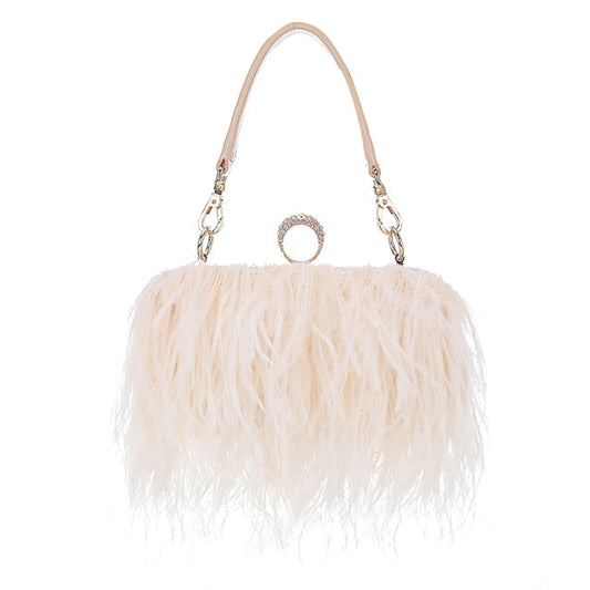 CHAMPAGNE FEATHER BAG