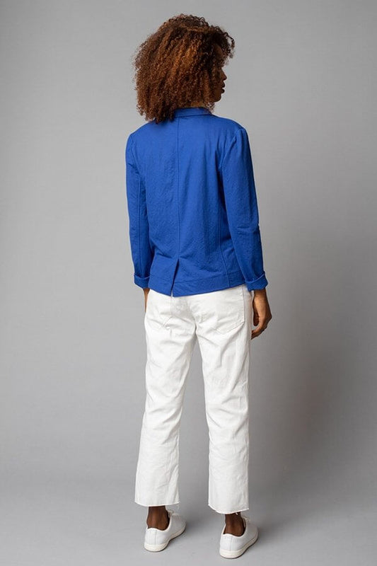 Washed Pique Zip-Front Blazer