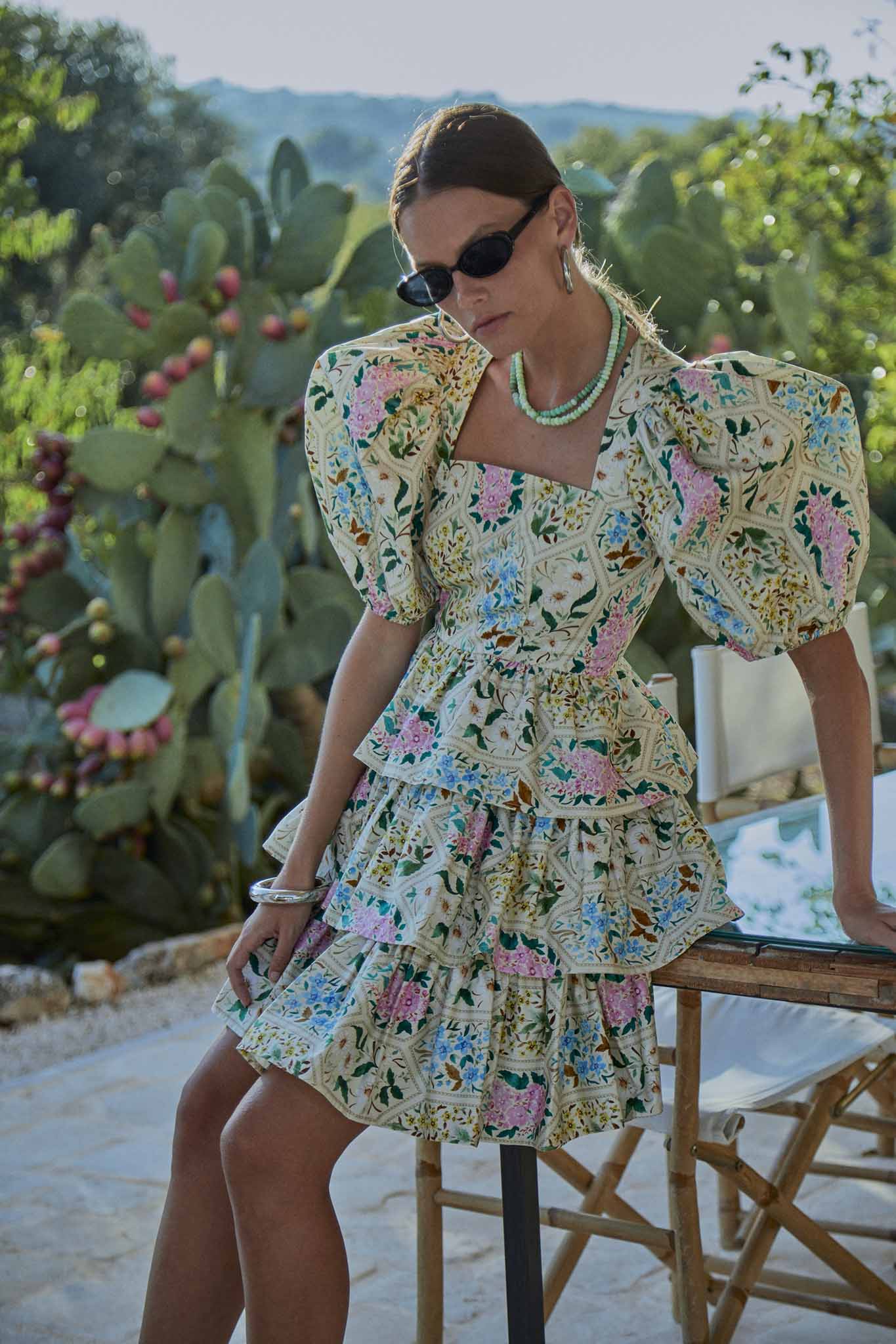 Hunter Bell Porter Dress - Floral Tile