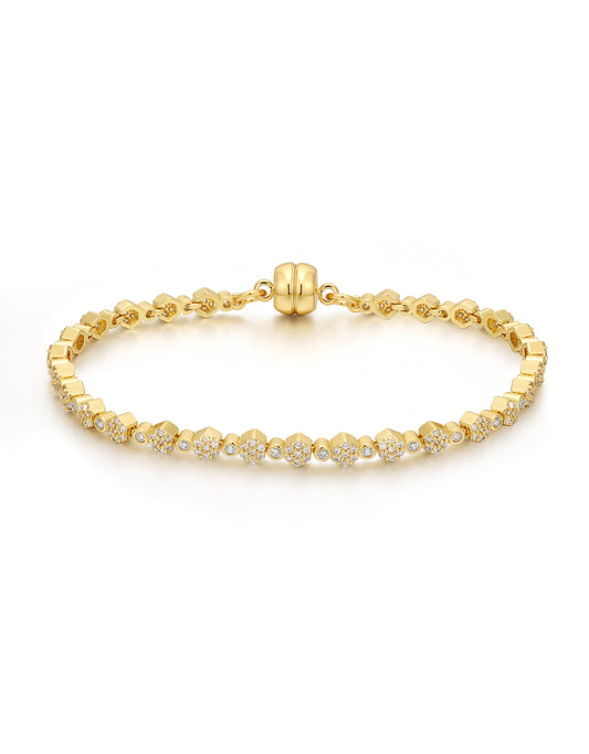 LuvAj Hex Pave Disc Bracelet