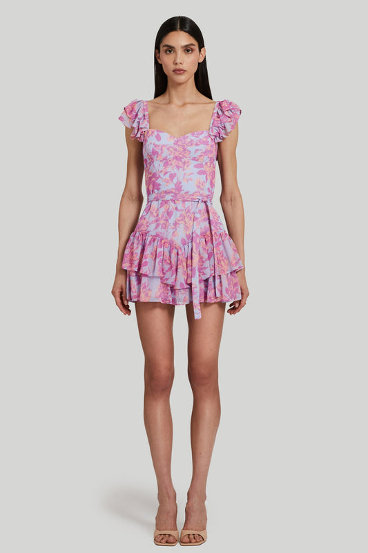 Amanda Uprichard Mackey Romper in Midsummer Print