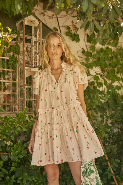 HUNER BELL MERRITT DRESS - ABSTRACT FLORAL