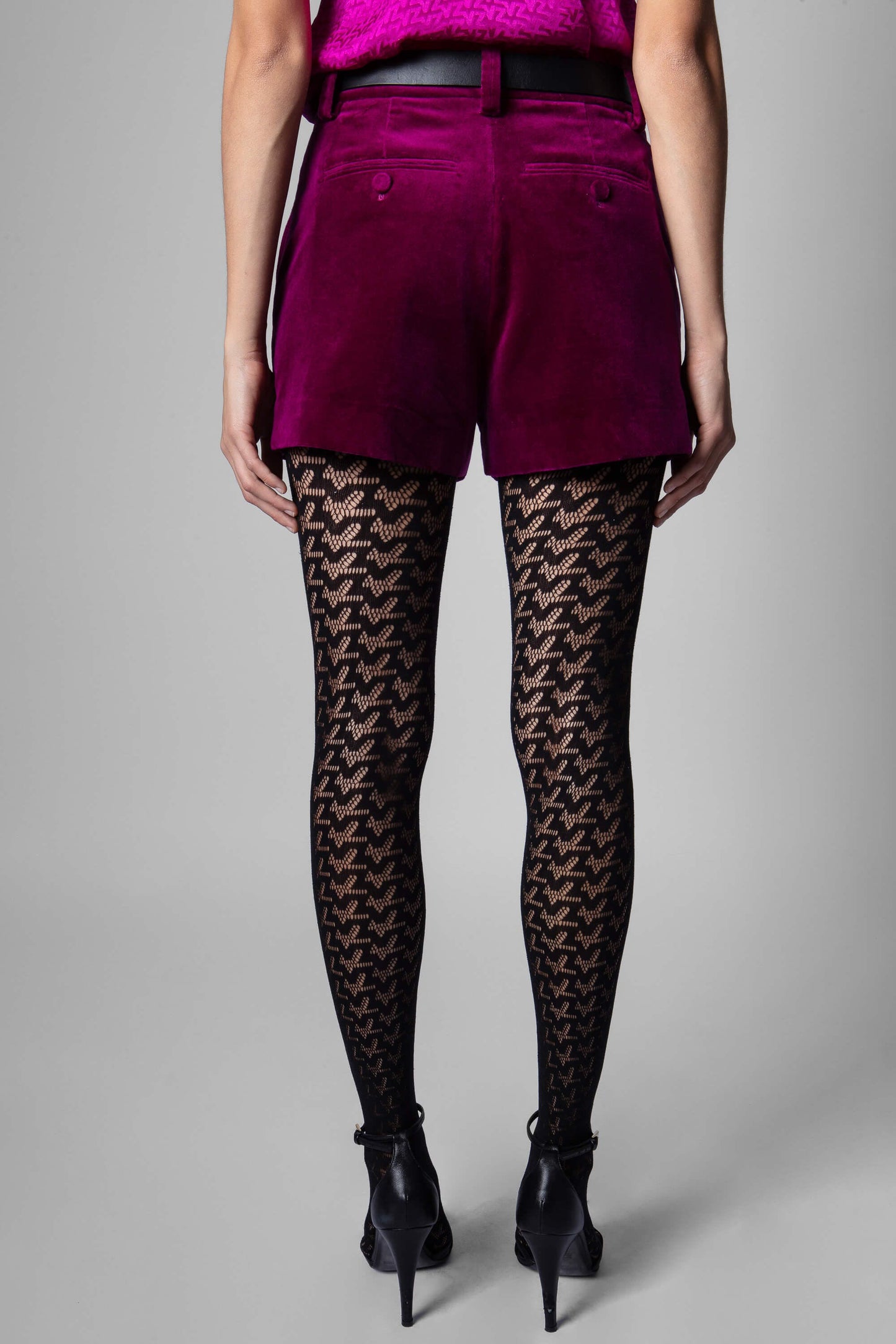 Zadig & Voltaire Pink Velvet Shorts