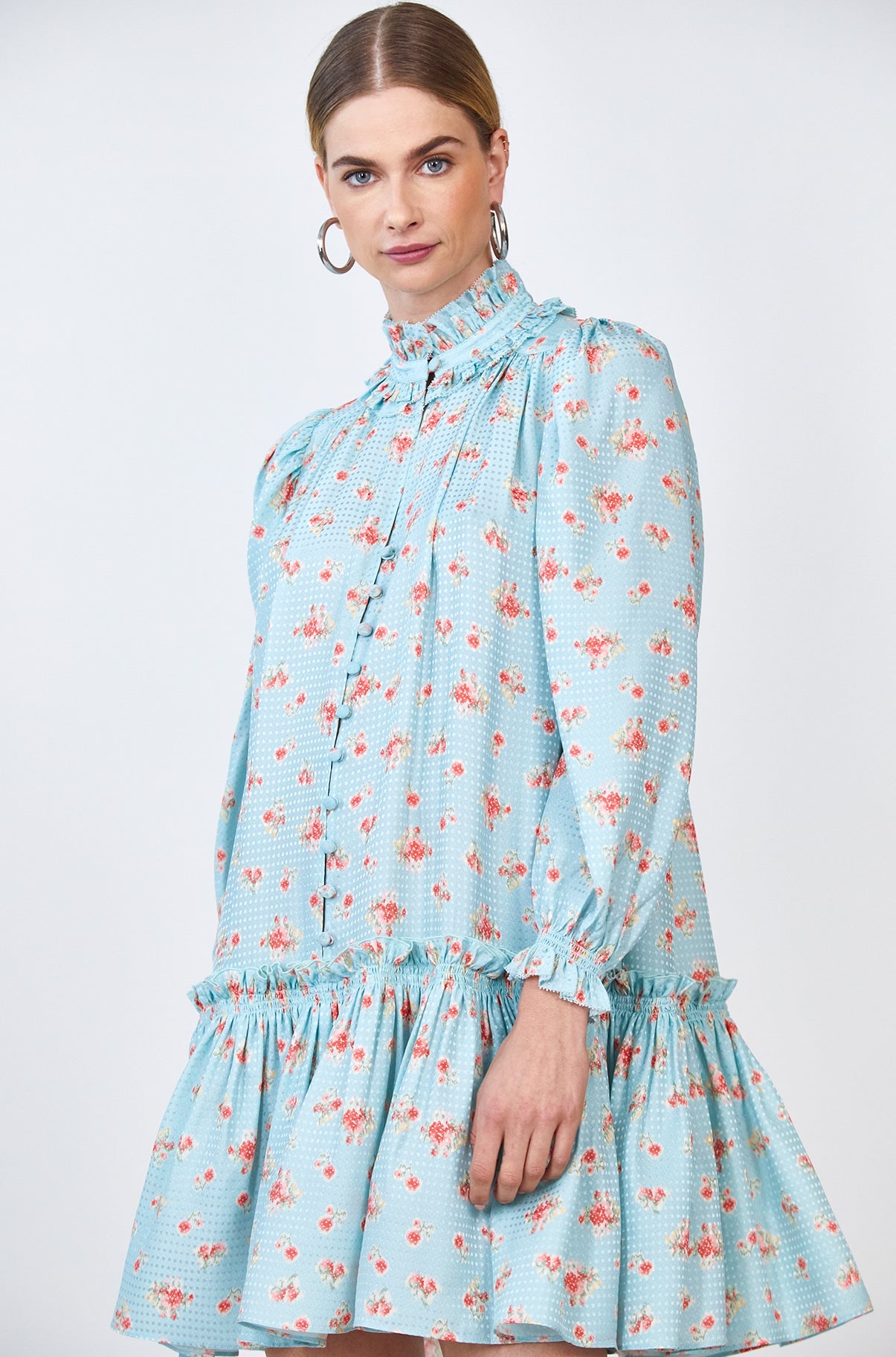 Hunter Bell Blakely Dress - Blue Ikat Flower