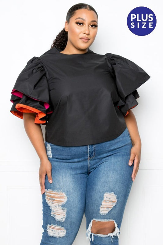 PEEKABOO POPLIN TOP