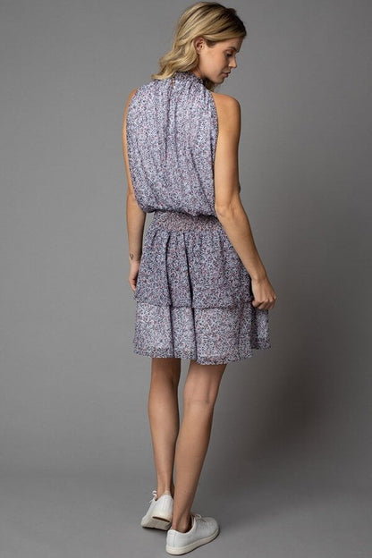 Fine Line Smocked Tiered Dress