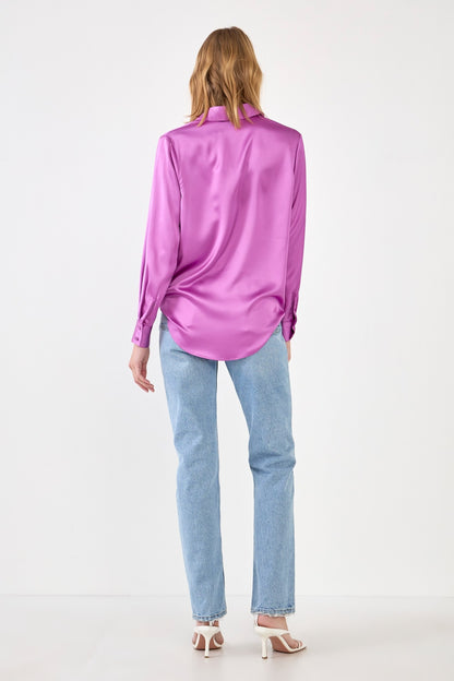 PURPLE CLASSIC SATIN TOP